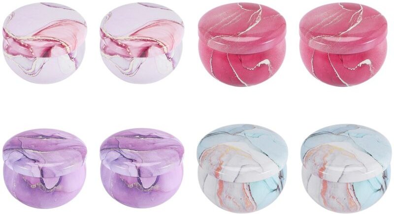 Tlily - 8-Teilige Kerzen Dosen für das Kerzen Herstellung Set Leere Metall Kerzen Form mit Deckel Aufbewahrung Dosen Wie...