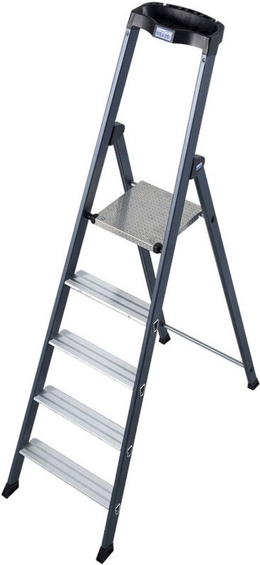 Krause SePro S Stufenstehleiter eloxiert 5 Stufen