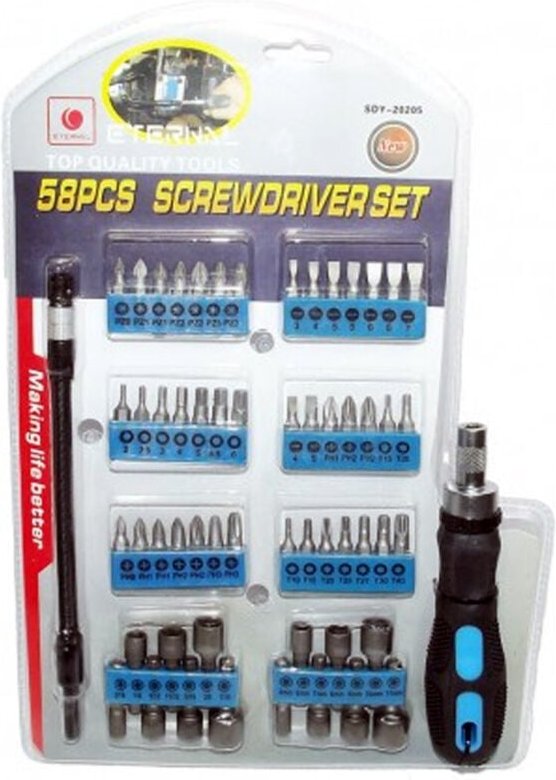 Trade Shop Traesio - Trade Shop - kit set 58 stück torx schraubendreher bits einsätze steckschlüssel ph austauschbare st...