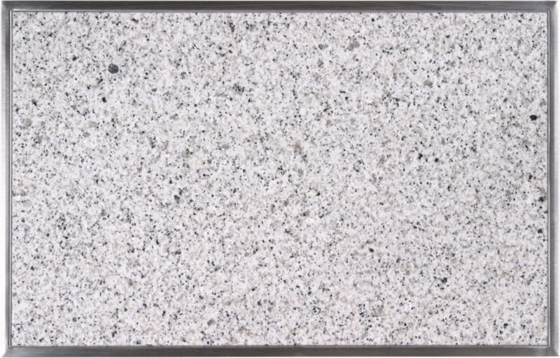 Quellmalz - Granitfeld Bianco Cristall Einbau in die Arbeitsplatte Edelstahlrahmen Edelstahlwanne Schneideplatte