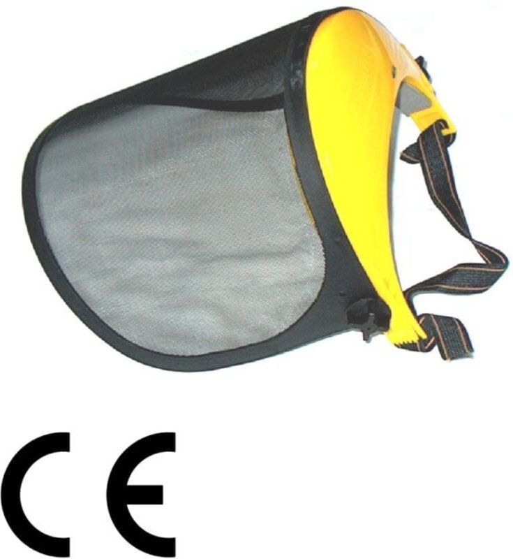 Schutzvisier aus hochgezogenem Drahtgeflecht gemäß CE-Norm EN 1731