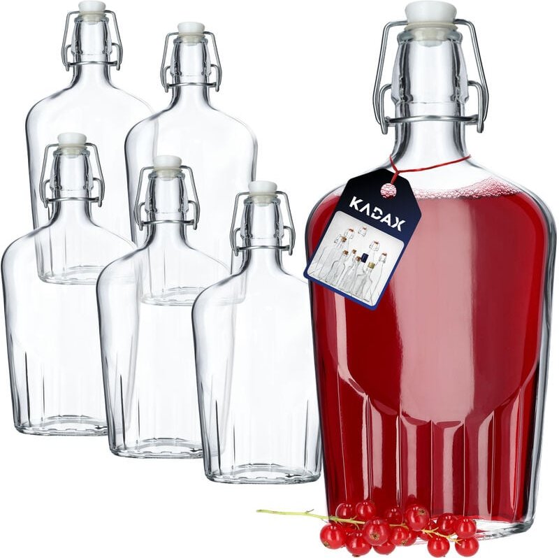 Obstlikörflasche mit Bügelverschluss, Bügelflasche, vintage Glasflasche, robuste Flasche aus s - Kadax