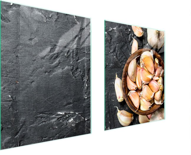 GLASSCHUTZPLATTE FÜR HERD 85x52 KNOBLAUCH