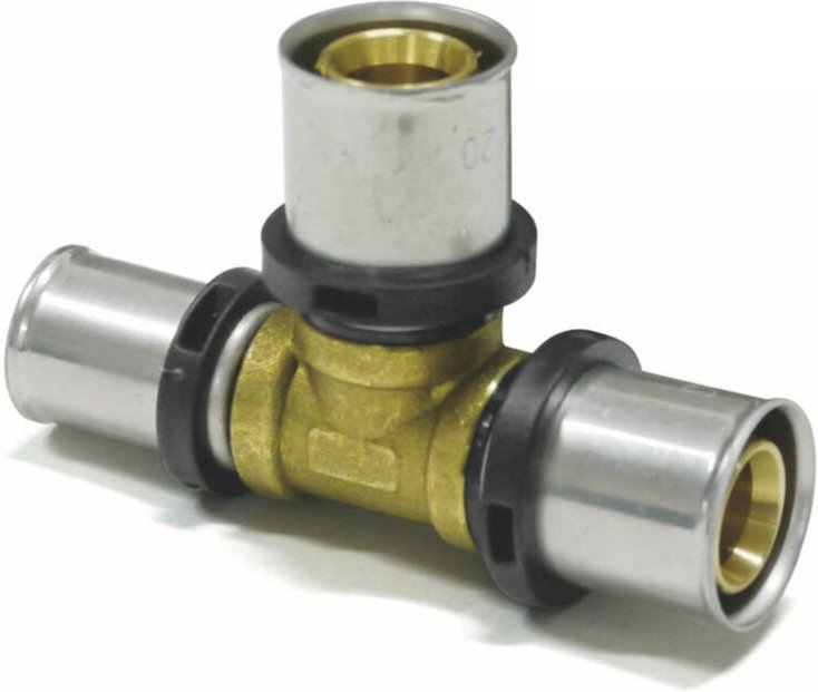 Thumbnail - Sanpro THPRESS Pressfitting T-Stück Abgänge reduziert, Größe 26x3 - Abgang 20x2 - 16x2