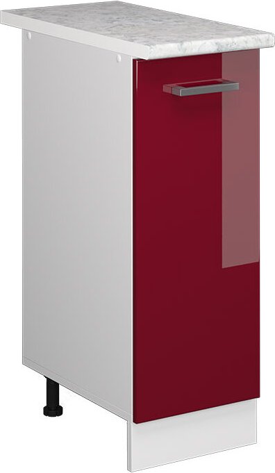 Vicco - Apothekerschrank R-Line, Bordeaux Hochglanz, 30 cm , ap Marmor