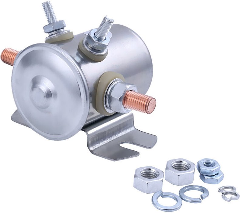 12 VDC, 4-polig, vernickelt, Dauerbetrieb, Magnetrelais für Golfwagen, Marine in Rush, max. 200 A, ersetzt Nr. 70-111224...