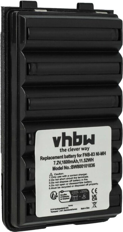 Vhbw - 1x Akku kompatibel mit Yaesu Vertex VX-420, VX800, VX-427, VX-428, VX-424, VX-800U, VX-800 Funkgerät, Walkie Talk...