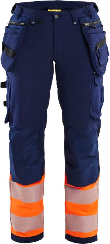 Hochsichtbarer Stretch-Arbeitshose Damen 4D 7193 - Marine/Orange M - DE(42) - SE(C40) - Normen