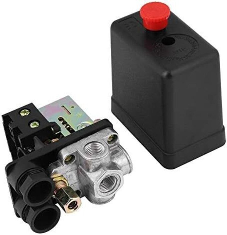 240 v 16 a Port 90 psi - 120 psi Luftkompressor-Druckschalter-Steuerregler mit Messgeräten zur schnellen Druckreduzierun...