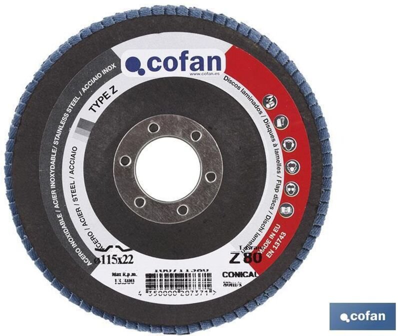 Flache laminierte Scheibe 125 mm. G-80 inox