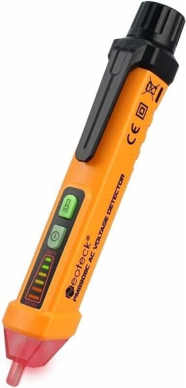 Thumbnail - Elektrischer Tester, berührungsloser Spannungsprüfer 12–1000 v, Phasen-/Neutralleiterprüfung, Ton- und Lichtsummer, Tasc...