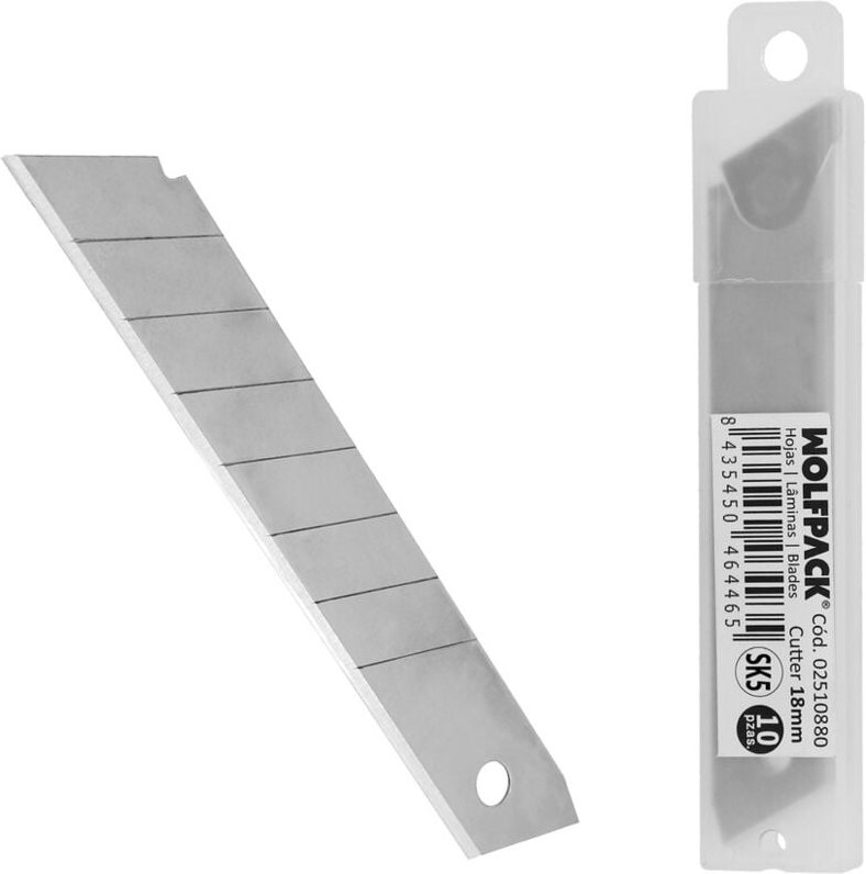 Hoja Cutter 18 mm. (Estuche 10 Piezas) Acero Sk5