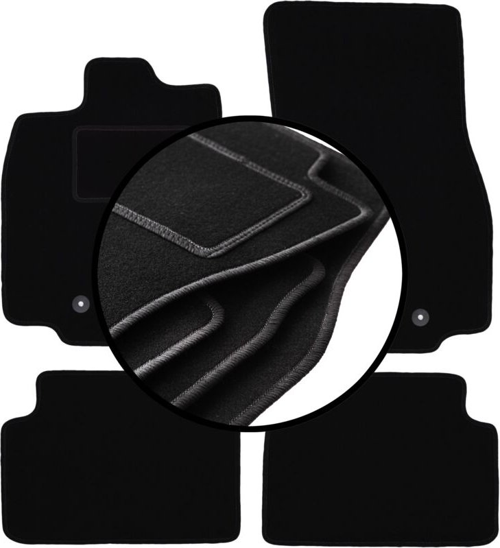 Komplettset Veloursmatten für: Toyota Prius II Schrägheck (2003-2010)