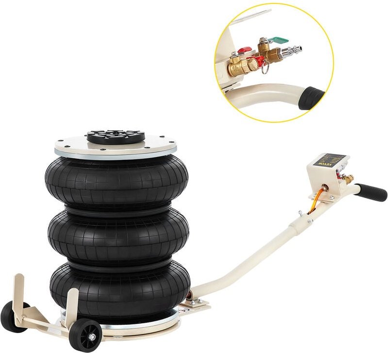 Vevor 5T Luftkissen Air Jack Wagenheber Pneumatisch, 400 mm Druckluft Hebebühne Luftringe