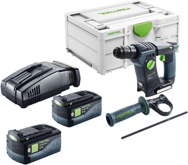 Thumbnail - Festool BHC 18-Basic Akku Bohrhammer 18 V 1,8 J SDS Plus Brushless + 2x Akku 5,0 Ah + Schnellladegerät + Systainer