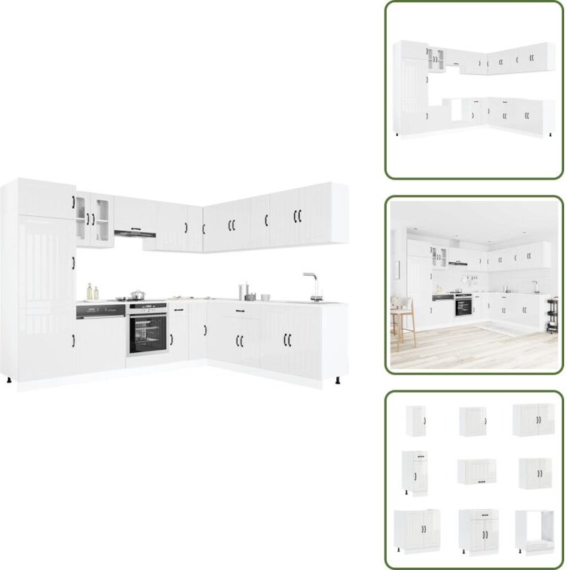 Vidaxl - 14-tlg. Küchenschrank-Set Lucca Hochglanz-Weiß Holzwerkstoff - Küchenschrank-Set - Küchenschrank-Sets - Küchenz...