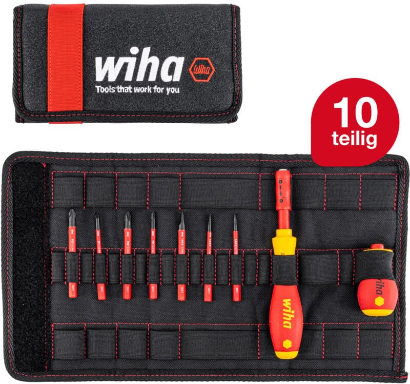 Thumbnail - Schraubendreher und Bit Set slimVario (41232) 10 tlg. in Falttasche vde Elektriker inklusive Griff und Schlitz, Kreuzsch...