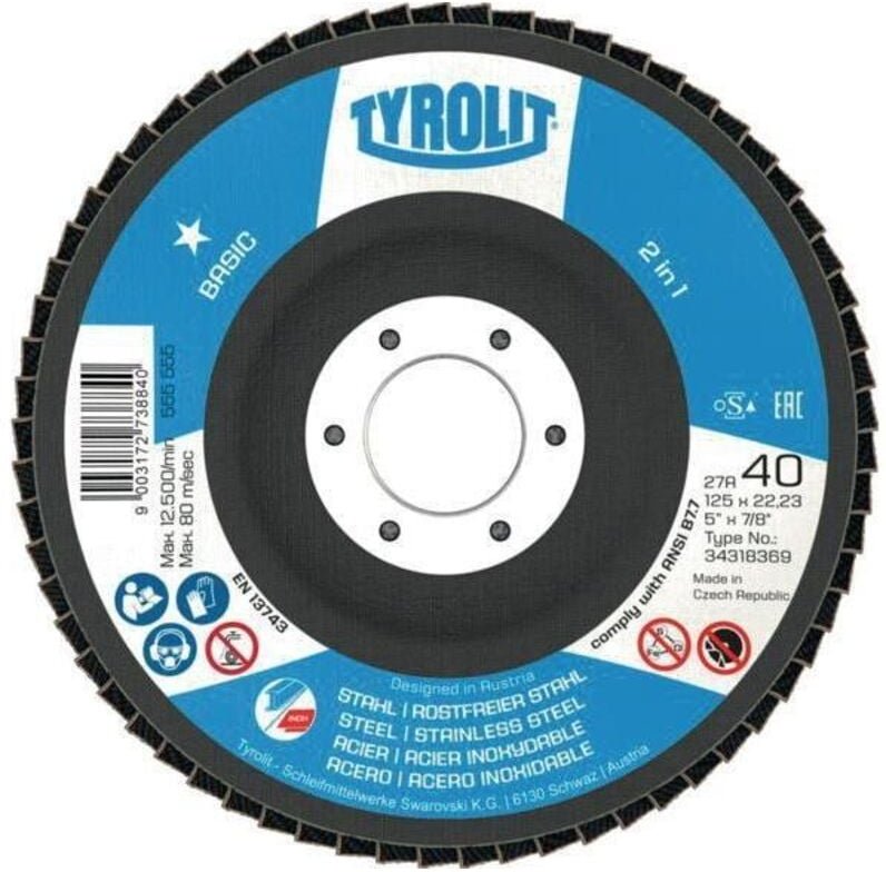 Fächerscheibe 27CLA Ø125x22,23 ZA40Q-B Tyrolit