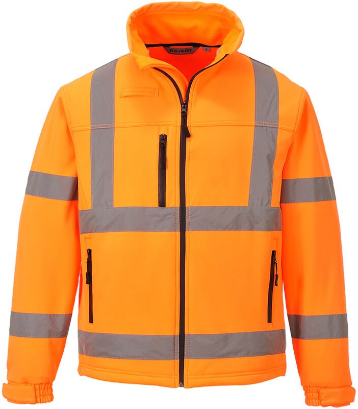 Softshell-Jacke Classic Hi-Vis (3 Schichten) Orange XL