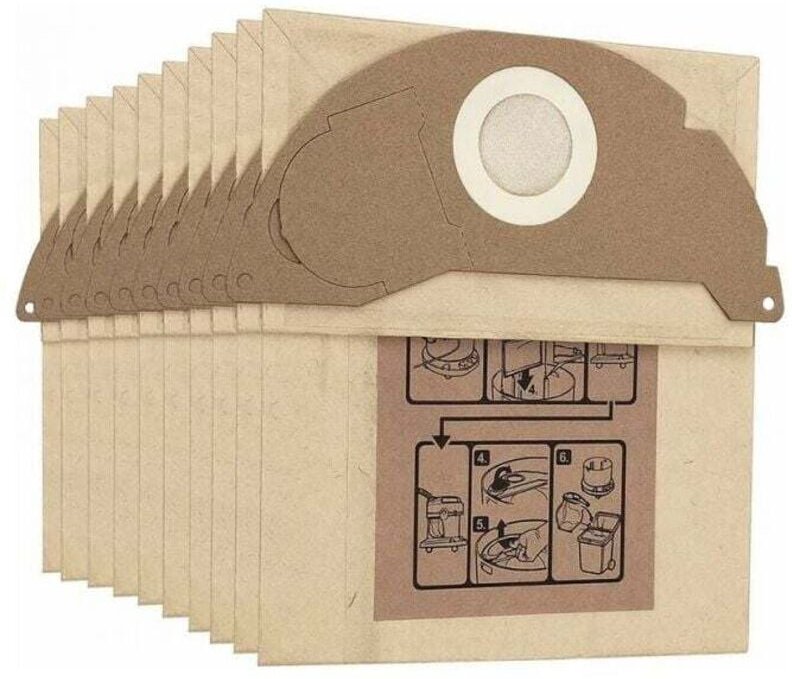 Ersatz-Staubbeutel für Kärcher Staubsauger WD2 MV2 WD2250 A2004 A2054, 10 Stück