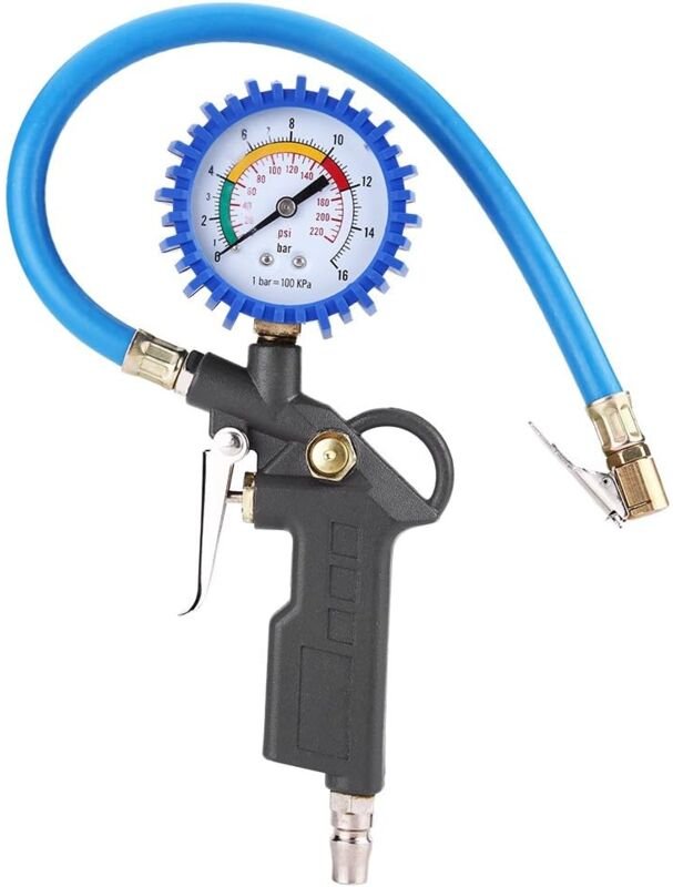 Beijiyi - Digitaler Reifendruckmesser, Füllpistole, Reifenfüllmesser, Reifendruckmesser, Luftdruckprüfer 0–220 psi für A...