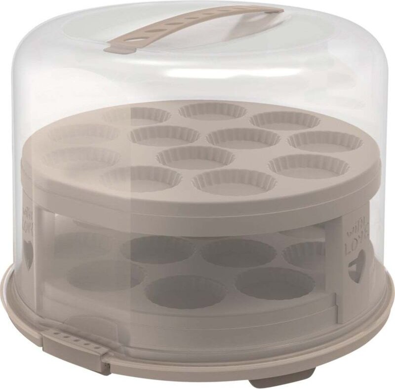 Tortenglocke Fresh xl mit Trays 26 cm inkl. zwei Einsätzen meadow rose - Rotho