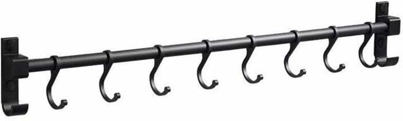 Linghhang - Küchenbar aus Aluminium, zur Wandmontage, 50 cm, Küchenutensilienhalter mit 8 Haken