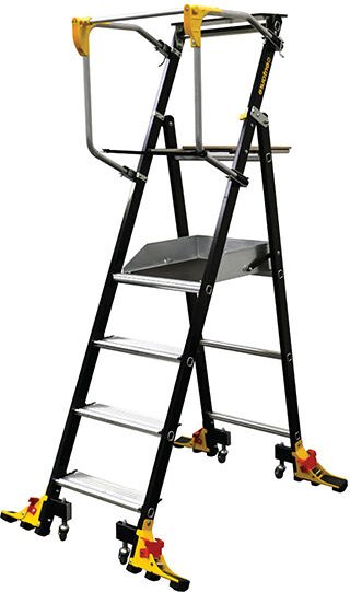 Centaure - Mobile Stehleiter Inox 4 Stufen - Maximale Arbeitshöhe 2.94m - 614934