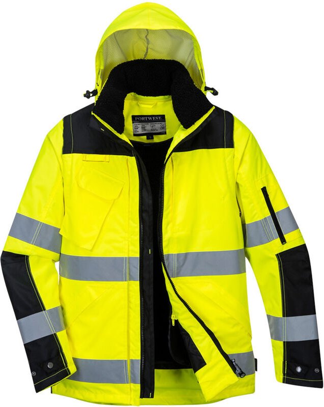 3-in-1 Pro Hochsichtbar Gelb/Schwarz XL Jacke