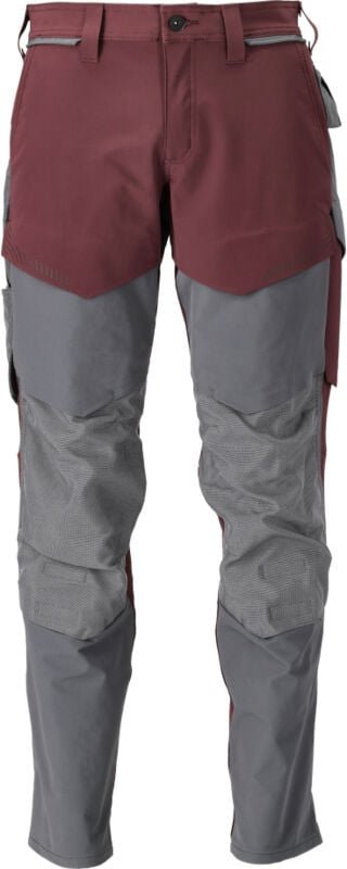 Thumbnail - Hose mit Knietaschen 22379-311-2289 Gr. 82C52 bordeaux/anthrazitgrau - Mascot