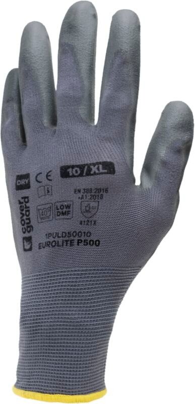 Set aus 10 Paar nahtlosen Handschuhen EUROLITE P500 - Grau Größe 11