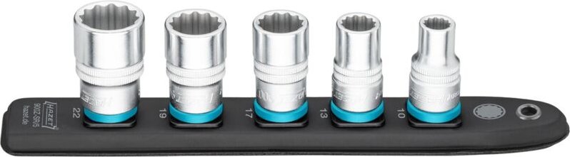 Thumbnail - SmartRail, Vierkant hohl 12,5 mm (1/2), Außen-Doppel-Sechskant-Tractionsprofil, Anzahl Werkzeuge: 5 - Hazet