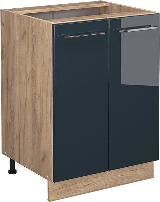 Vicco - Unterschrank Fame-Line, Dunkelblau Hochglanz, 60 cm ohne Arbeitsplatte