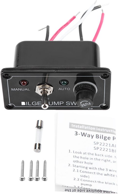 12V dc LED-Anzeige Bilgenpumpe Schalttafel Manuell / Aus / Auto für Boot Marine - Ej.life