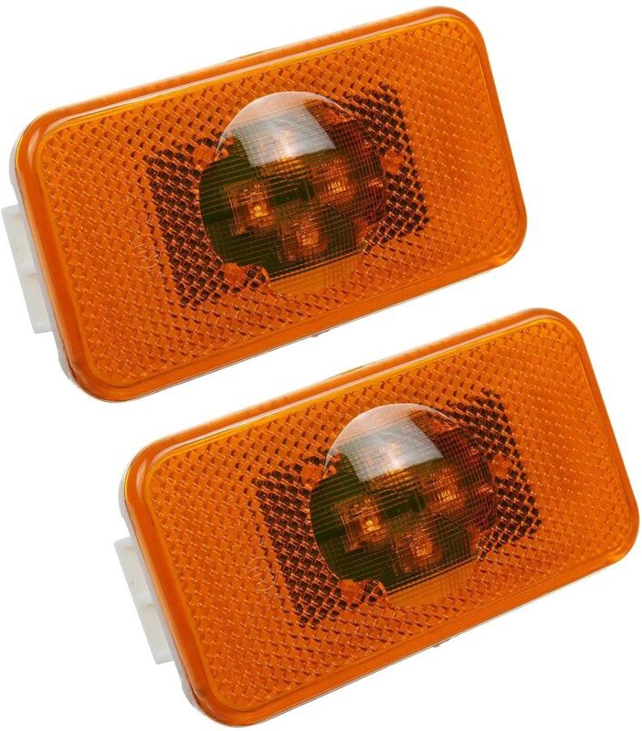 Thumbnail - 2Pcs 24V Auto LED Seitenmarkierungsleuchte 4LEDs Bernsteinfarbene Warnleuchten für Trucks FM /