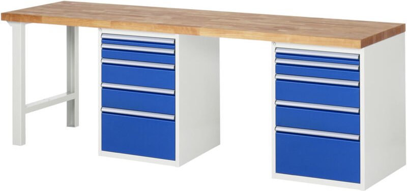 Werkbank 7511A8, B2500xT700xH840mm, 10x Schublade-TA - RAU