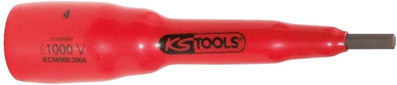 Ks Tools 3/8 Bit-Stecknuss mit Schutzisolierung für Innensechskant-Schrauben, 5 mm,180 mm lang