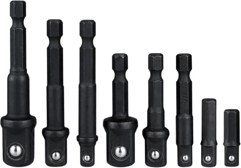 Lntyq Stück 1/4-Zoll-Sechskantschaft-Schnellwechsel-Steckschlüsselhalter-Adapter (1/4 Zoll, 1/2 Zoll, 3/8 Zoll), Stecksc...