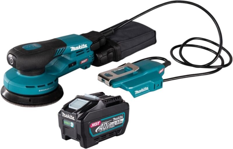 Makita BO 003 CGT1 Akku Exzenterschleifer 40 V max. 125 mm 3,0 mm Hub Brushless + 1x Akku 5,0 Ah - ohne Ladegerät