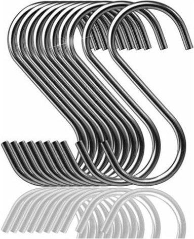 Gabrielle, 20 Stück S-Haken, multifunktionale Aufhängehaken, Edelstahl, S-förmige Haken, S-Haken für Badezimmer, Schlafz...