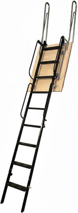 Mehrteilige Bodenleiter mit Handlauf beidseitig - schwarz - PALCO/P/N