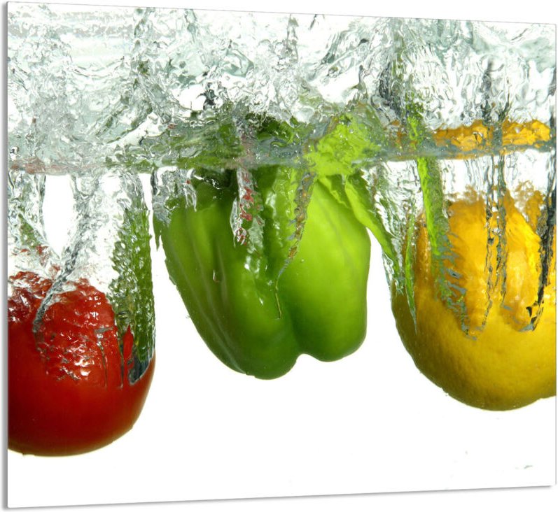 GLASPLATTE FÜR KÜCHE 65x60 Paprika