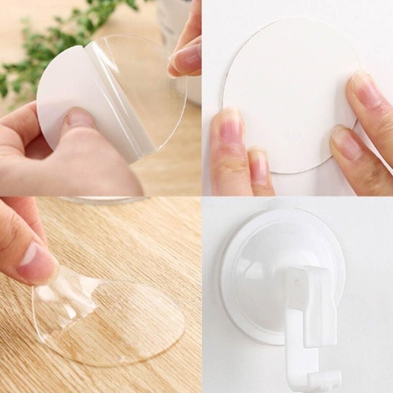 Thumbnail - 10 Stück doppelseitige Klebeaufkleber, transparente runde wasserdichte Silikon-Befestigungsklebstoffe, Saugnapf-Hilfsmit...