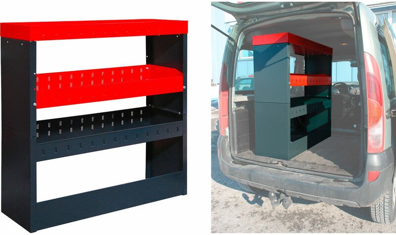 Fahrzeugregal Kfz-Einbauregal Universal Regalsystem Schütte KFZ Rot