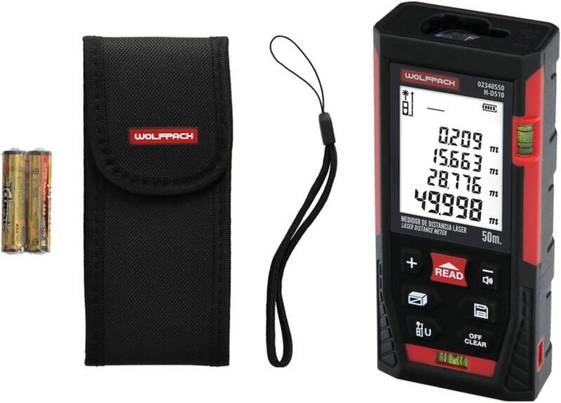 Medidor Laser 10 Funciones 50m Funciona Con 2 Pilas aaa (No Incluido)