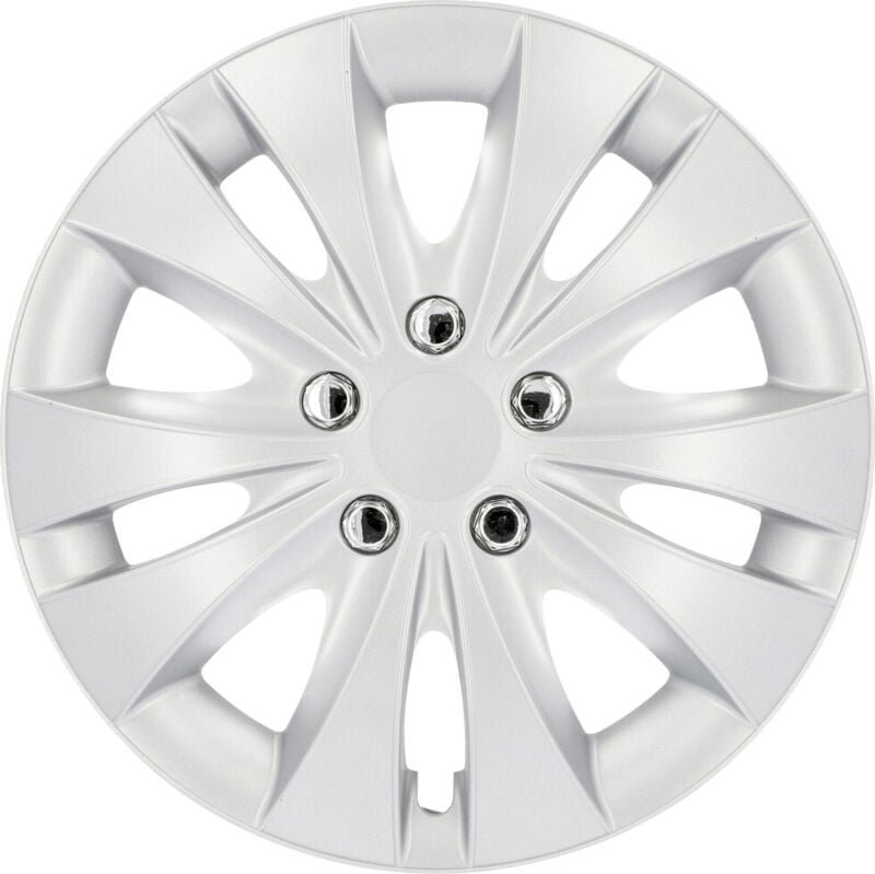 Cartrend Radzierblenden Storm 35 cm (14 Zoll) silber 4 Stück Radzierblenden