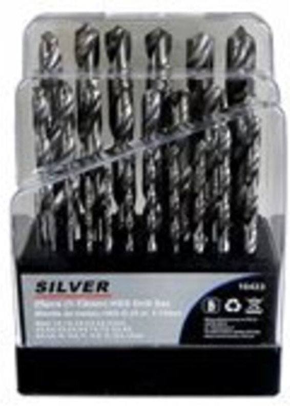 Set de versilbert de Metallbits weiß, SILBER 25 Stück, zum Bohren von Metall, Holz und Kunststoff, hohe Festigkeit, Präz...