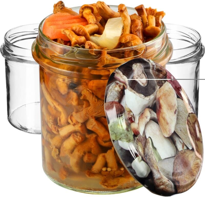 Kadax - Marmeladengläser 350ml, fi82 mm, Einmachgläser mit Schraubdeckel, Honiggläser, Einweckgläser,