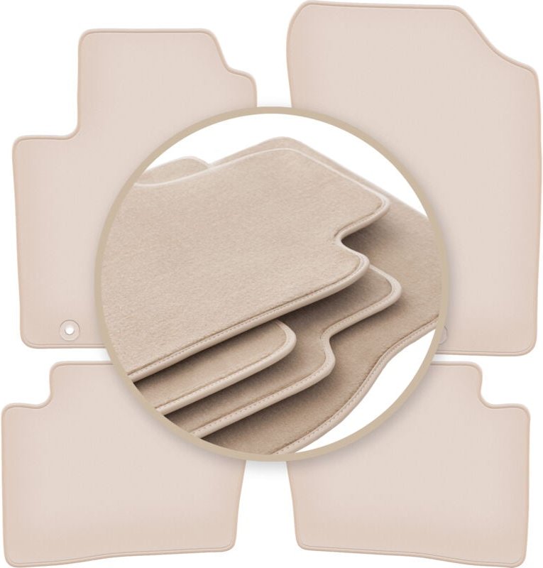 Beige PREMIUM-Matten für: Hyundai i20 I Fließheck 2008-2014