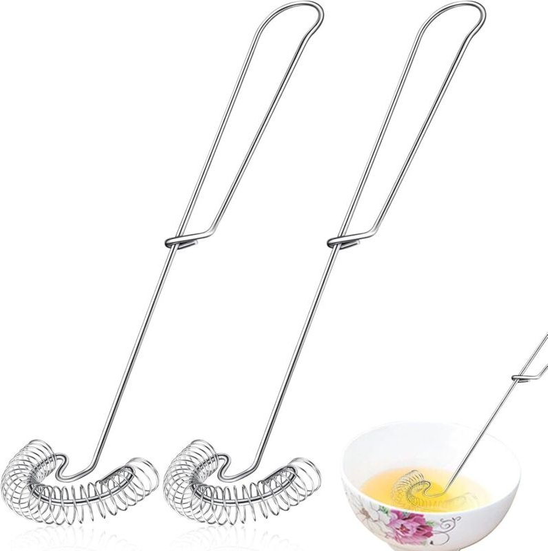 Spiral-Flachschneebesen, 2 Stück Spiral-Schneebesen, Trenn-Schneebesen, Manueller Eierschläger, Schneebesen aus Edelstah...